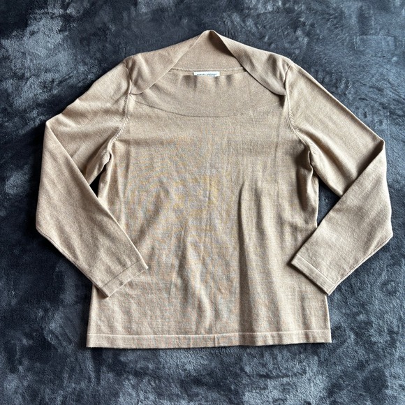 Banana Republic Extra Fine Merino Wool Boat Neck Sweater Top Women's XL Brown - Picture 6 of 8